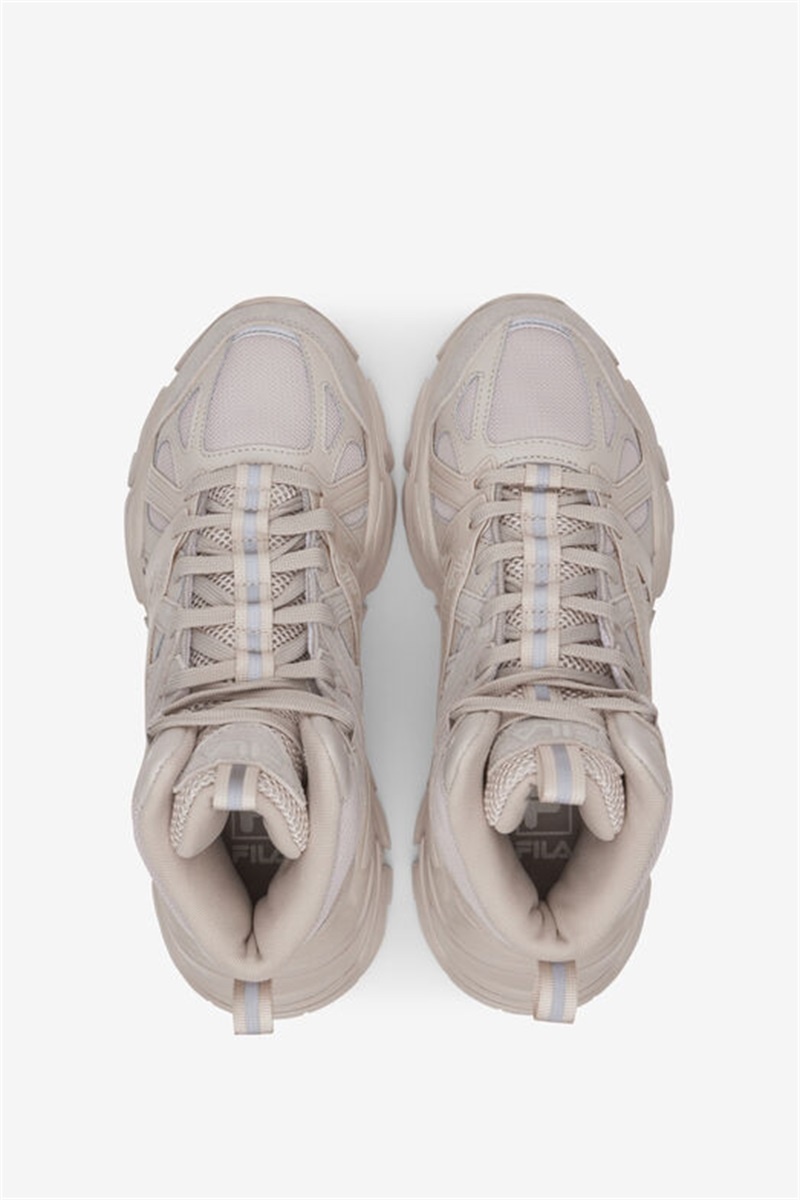 Silver Grey / White Brown / Metal Silver Women's Fila Electrove 2 High Sneakers | Saudi Arabia-419368