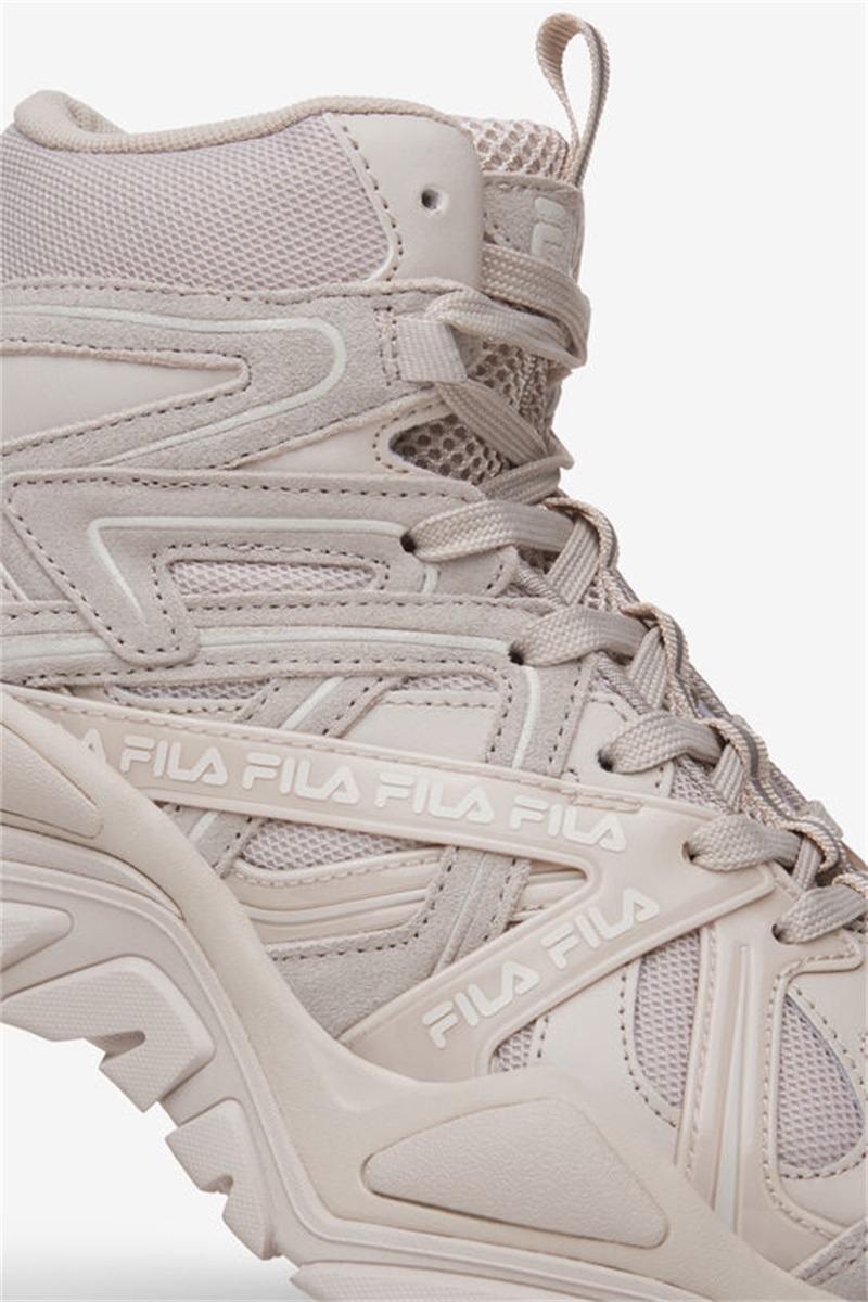 Silver Grey / White Brown / Metal Silver Women's Fila Electrove 2 High Sneakers | Saudi Arabia-419368