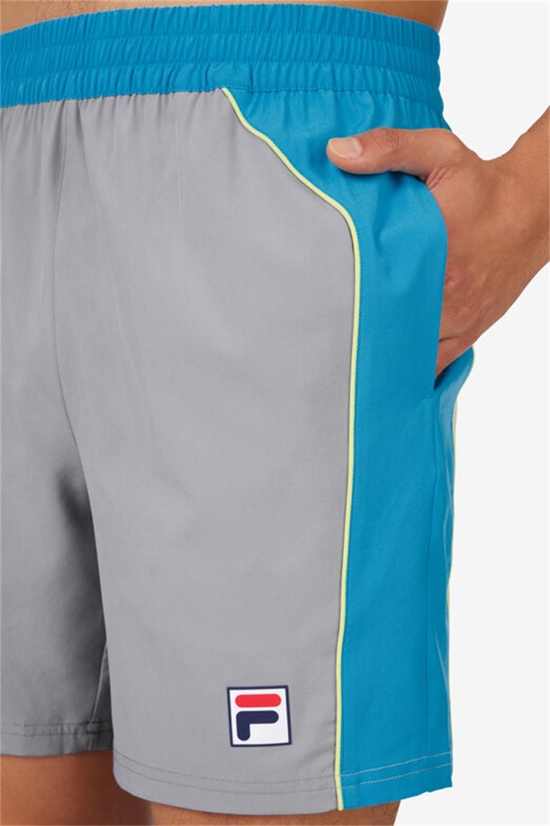 Silver / Light Green Men's Fila Backspin Color Block Shorts | Saudi Arabia-395172