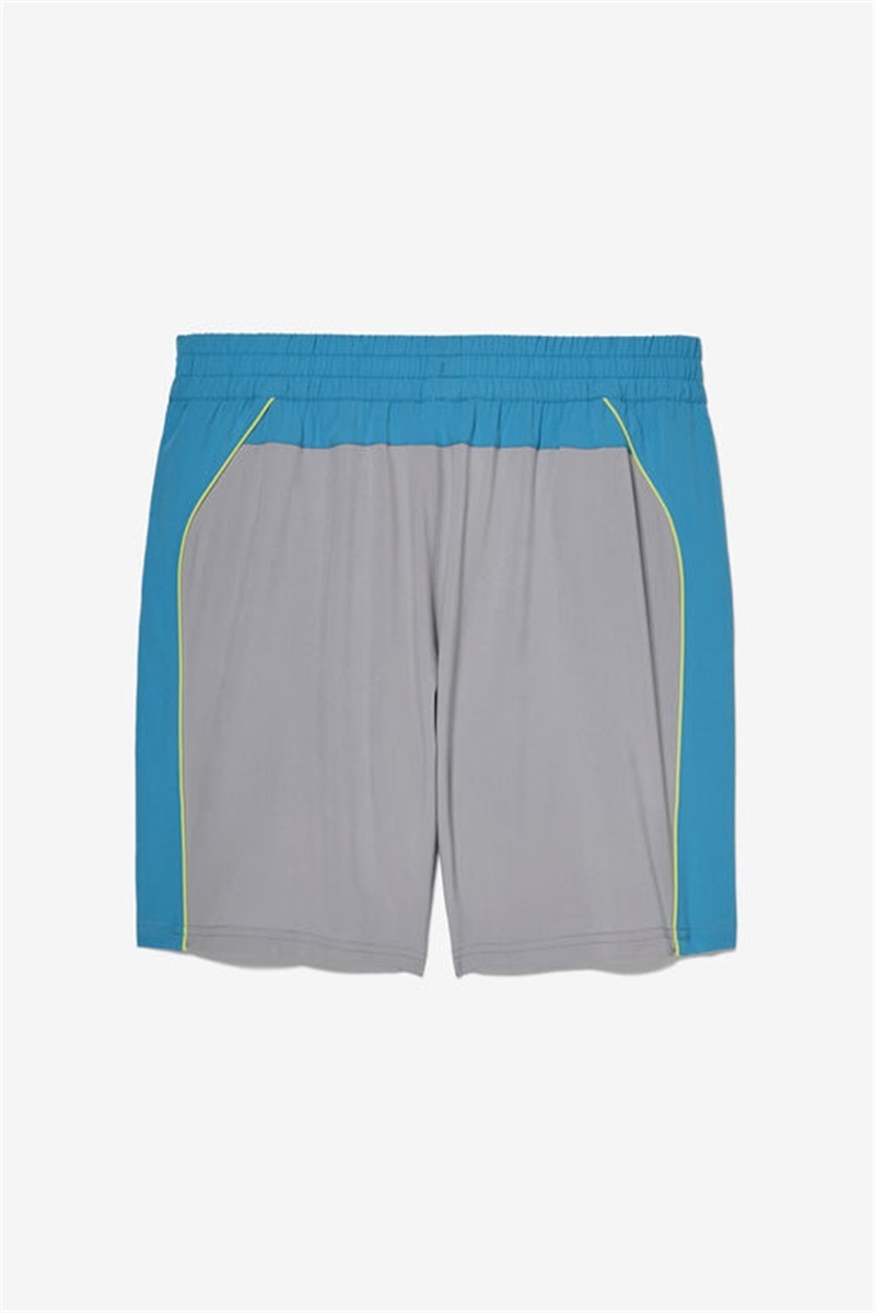 Silver / Light Green Men's Fila Backspin Color Block Shorts | Saudi Arabia-395172