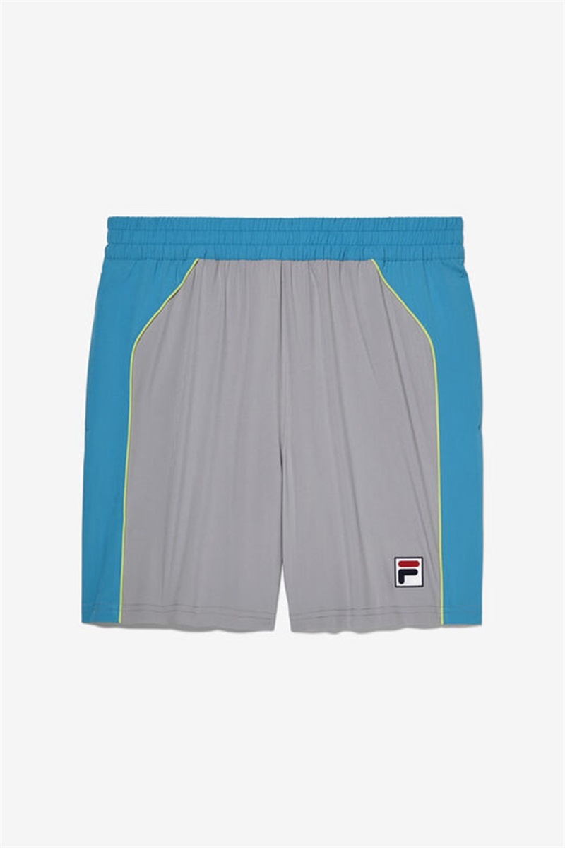 Silver / Light Green Men\'s Fila Backspin Color Block Shorts | Saudi Arabia-395172