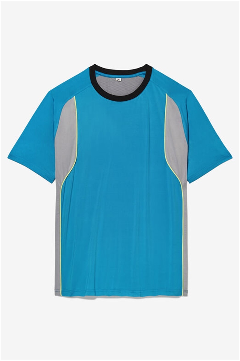 Silver / Light Green Men\'s Fila Backspin Short Sleeve Crew Shirts | Saudi Arabia-186307