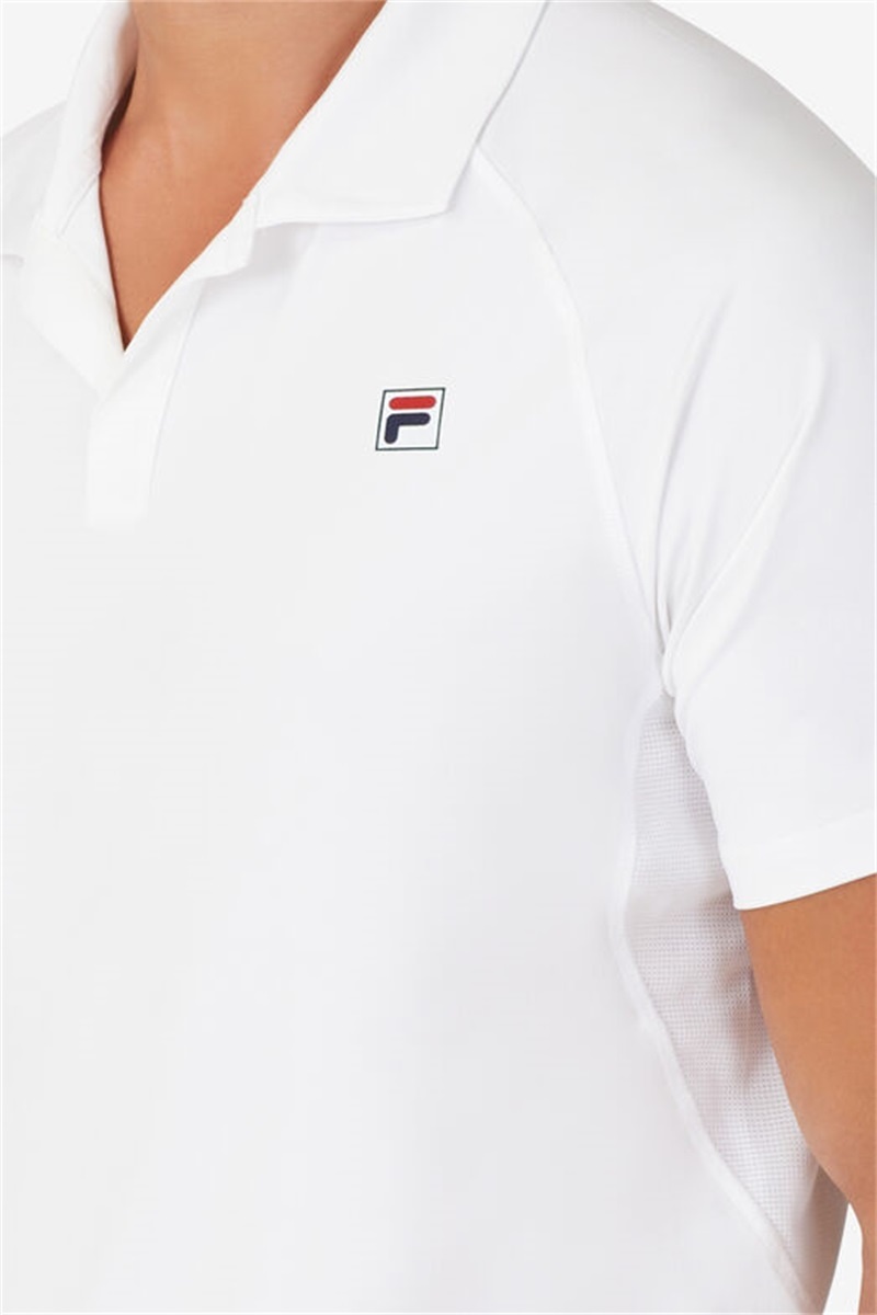 White Men's Fila Center Court Galaxy Printed Polo Shirts | Saudi Arabia-805963