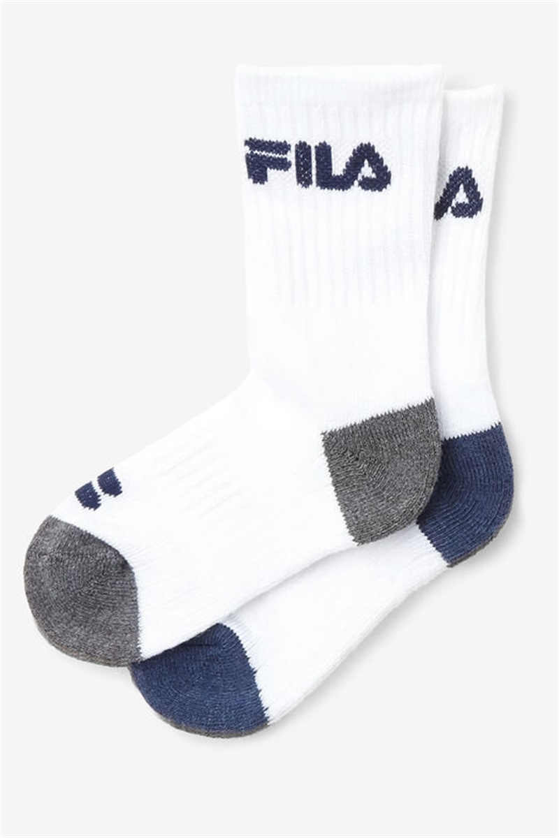 White Men's Fila Cushioned Crew 6-Pack Socks | Saudi Arabia-468207