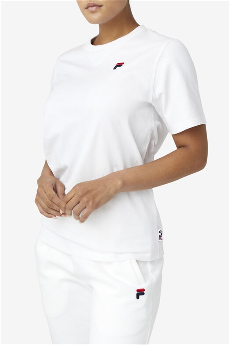 White Men's Fila Derion Tee | Saudi Arabia-904365