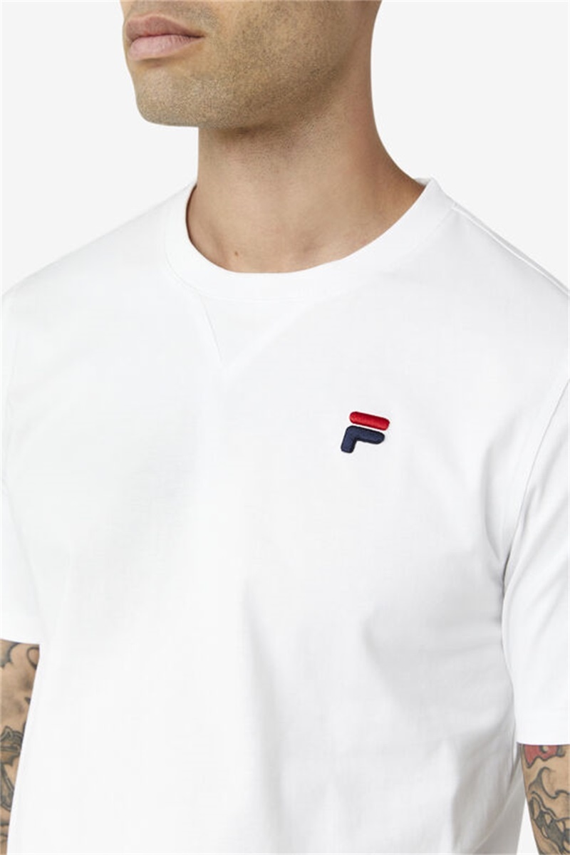 White Men's Fila Derion Tee | Saudi Arabia-904365