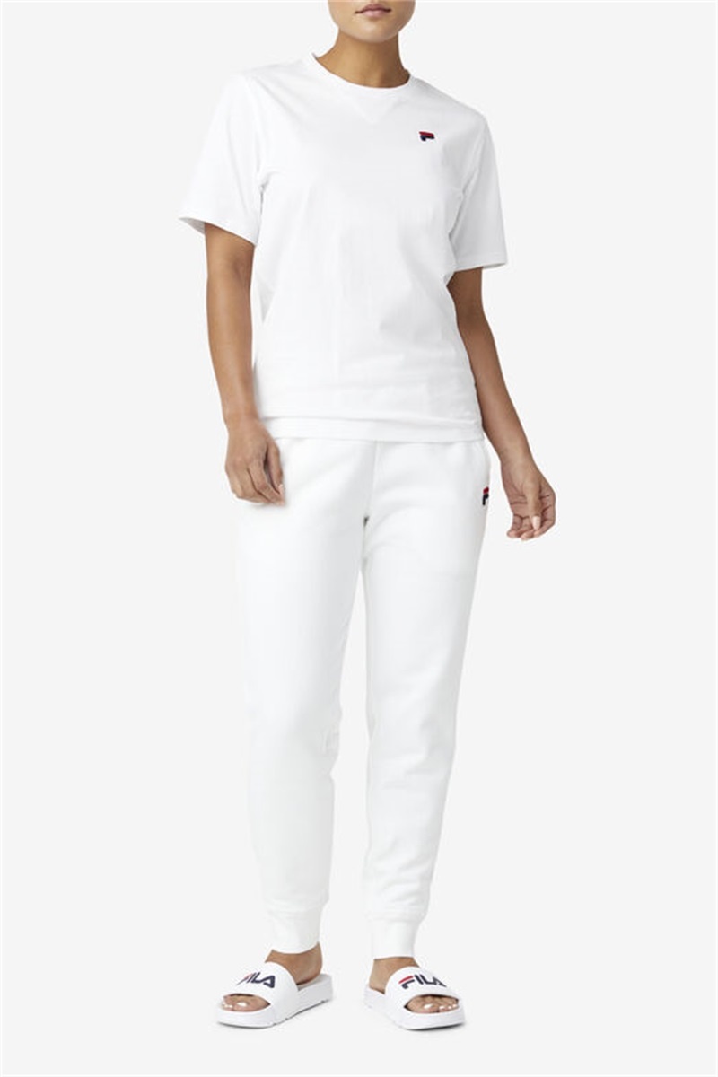 White Men's Fila Derion Tee | Saudi Arabia-904365