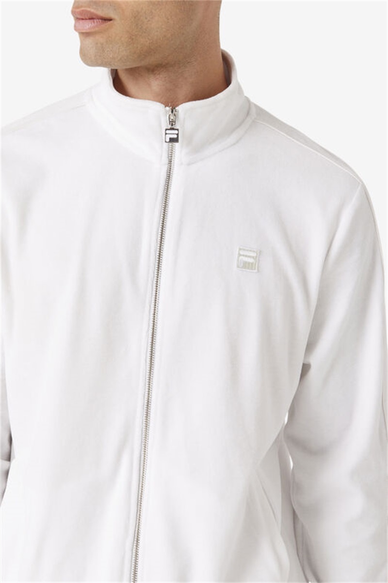 White Men's Fila Deverall Velour Jackets | Saudi Arabia-073985