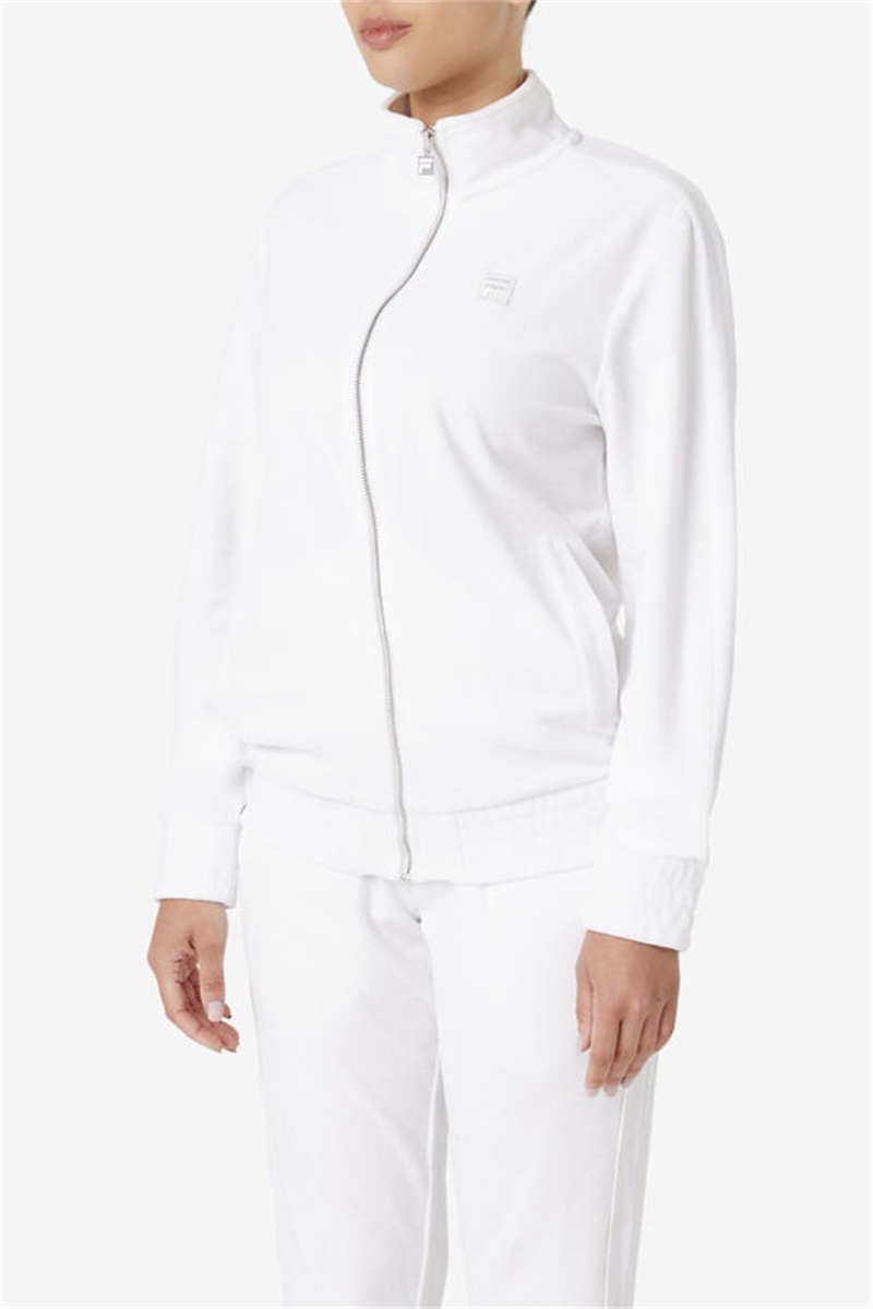 White Men's Fila Deverall Velour Jackets | Saudi Arabia-073985