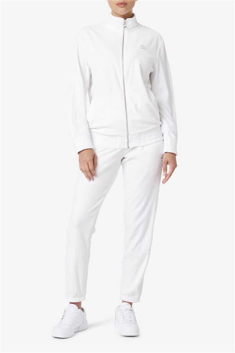 White Men's Fila Deverall Velour Jackets | Saudi Arabia-073985