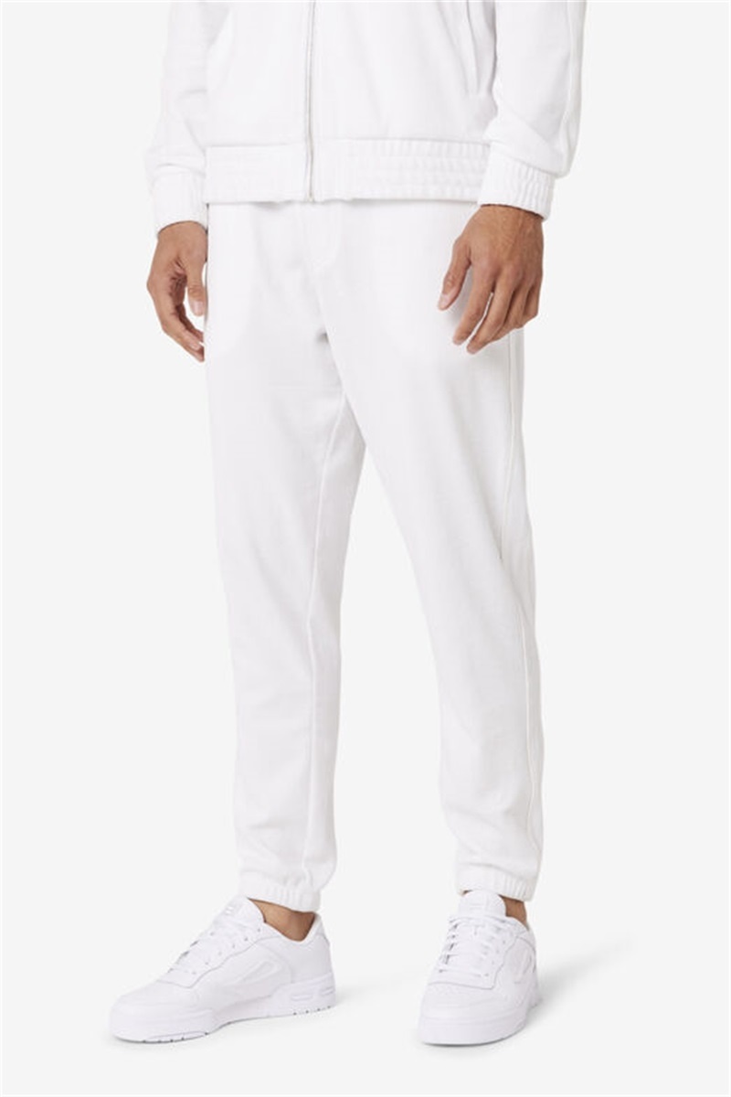 White Men's Fila Deverall Velour Pants | Saudi Arabia-523974