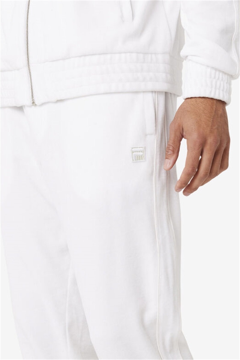 White Men's Fila Deverall Velour Pants | Saudi Arabia-523974