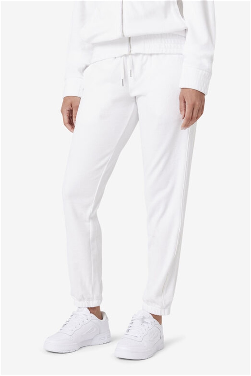 White Men's Fila Deverall Velour Pants | Saudi Arabia-523974