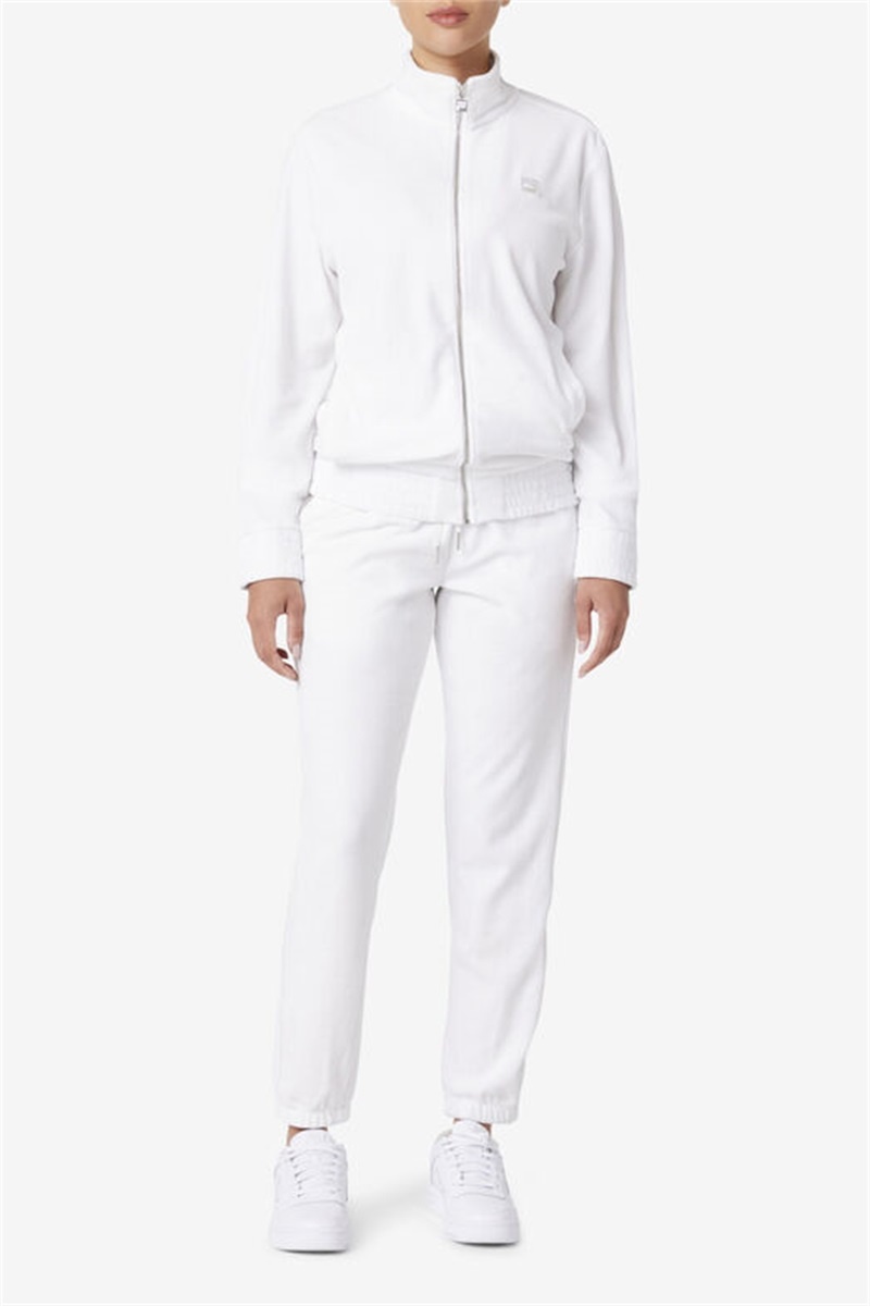 White Men's Fila Deverall Velour Pants | Saudi Arabia-523974