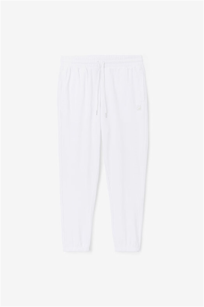 White Men\'s Fila Deverall Velour Pants | Saudi Arabia-523974