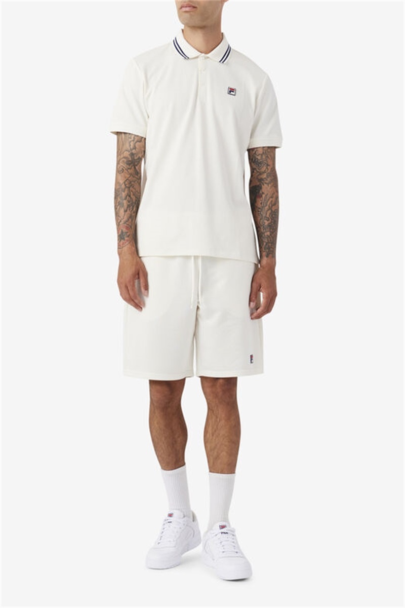 White Men's Fila Dominico Shorts | Saudi Arabia-915206