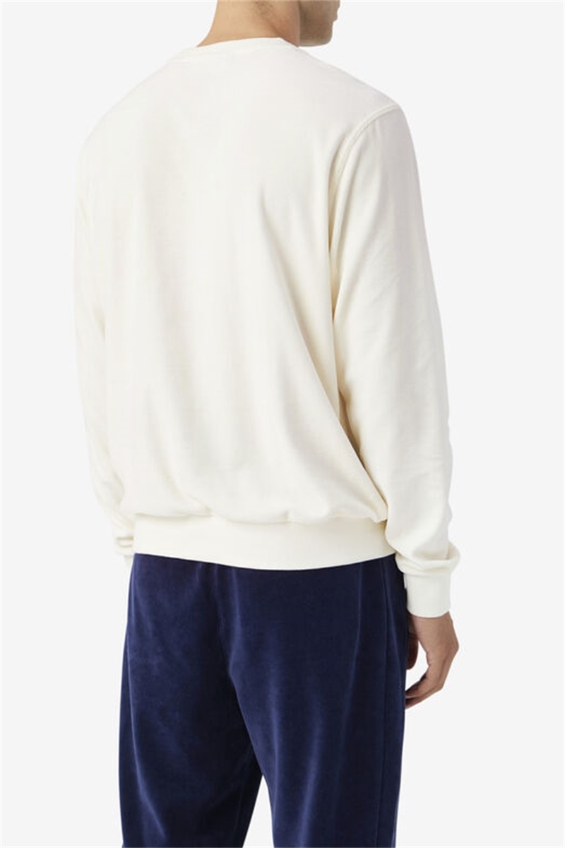 White Men's Fila Earl Velour Crew Tops | Saudi Arabia-917504