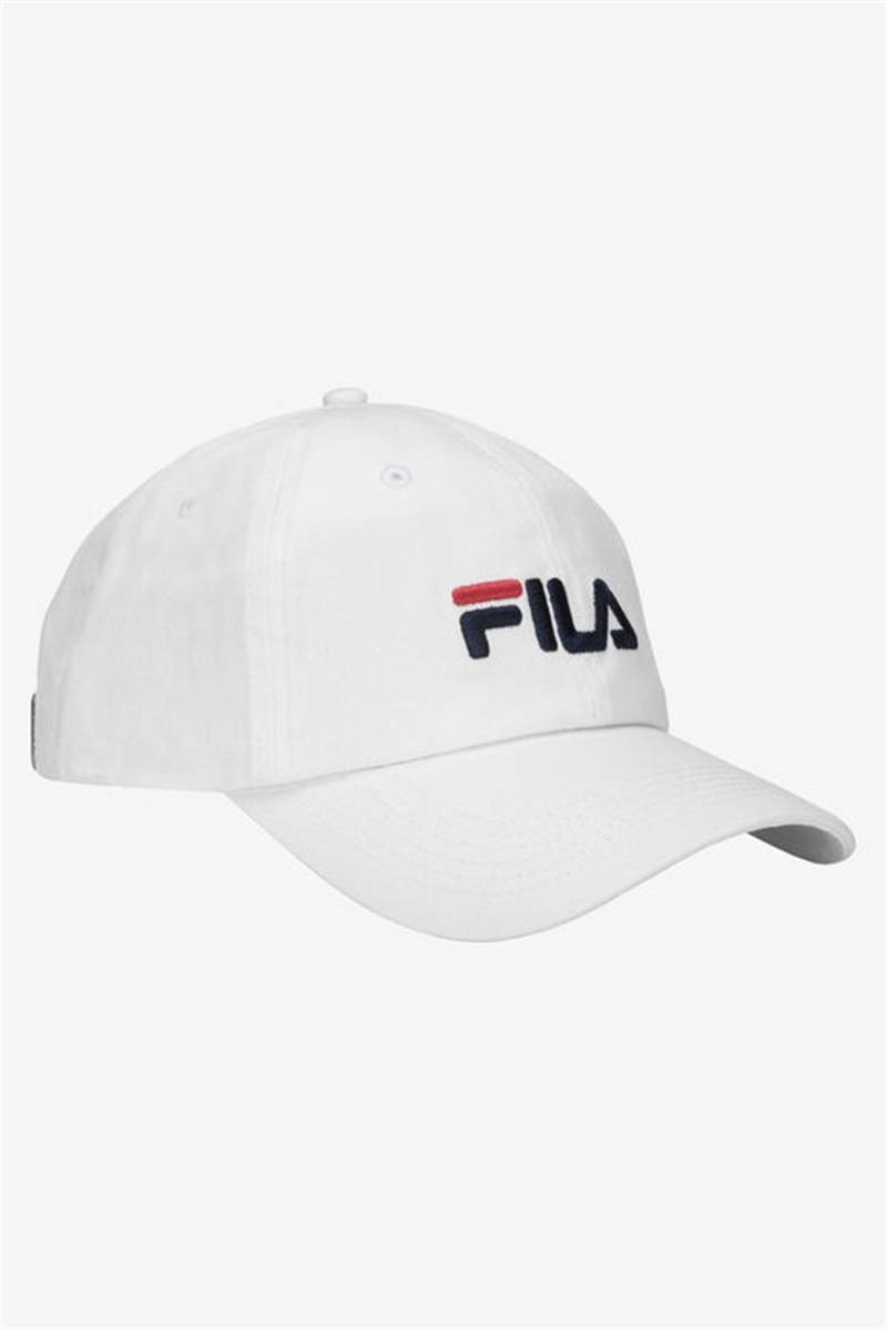 White Men's Fila Embroidered Logo Baseball Hats | Saudi Arabia-640139