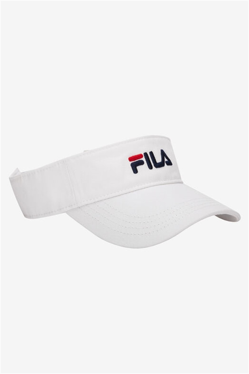 White Men's Fila Embroidered Visor Hats | Saudi Arabia-028597