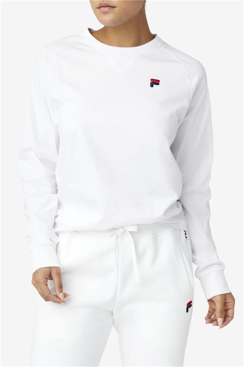 White Men's Fila Flynn Long Sleeve Tee | Saudi Arabia-406218