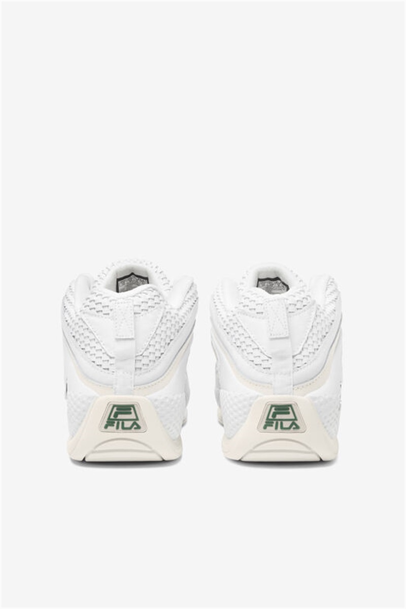 White Men's Fila Grant Hill 3 Woven Sneakers | Saudi Arabia-135046