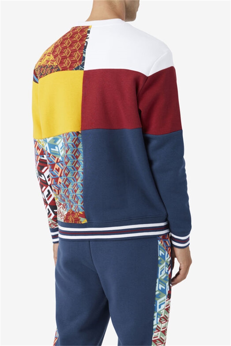 White Men's Fila Hansi Sweatshirts | Saudi Arabia-538062