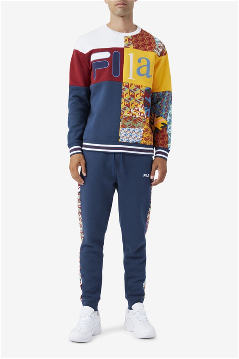 White Men's Fila Hansi Sweatshirts | Saudi Arabia-538062