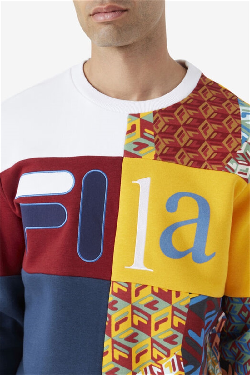 White Men's Fila Hansi Sweatshirts | Saudi Arabia-538062