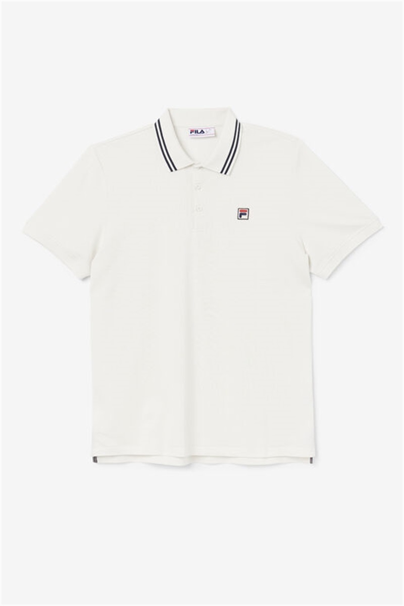 White Men\'s Fila Jelen Polo Shirts | Saudi Arabia-138507