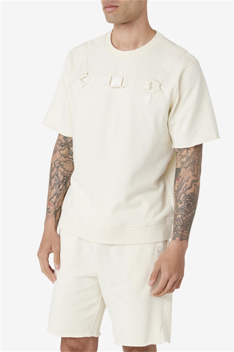 White Men's Fila Keaton Crew Tops | Saudi Arabia-637918