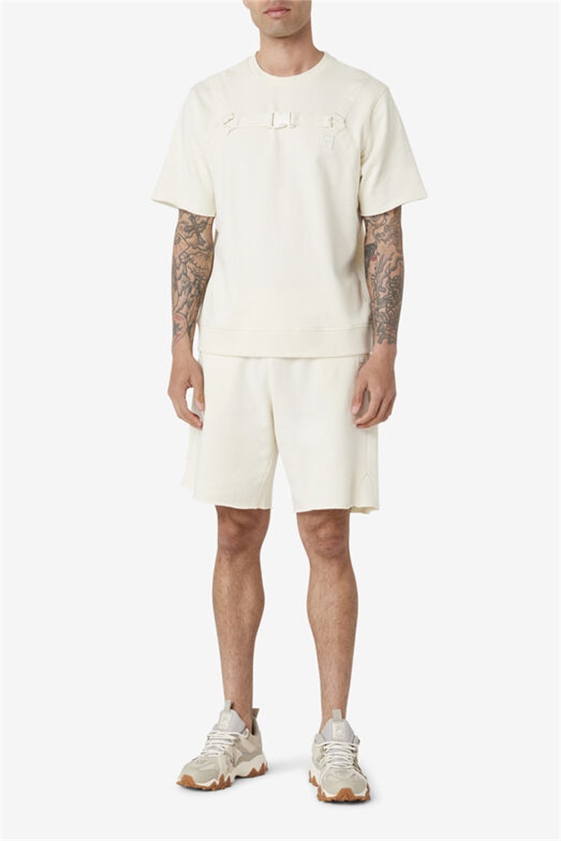 White Men's Fila Keaton Crew Tops | Saudi Arabia-637918