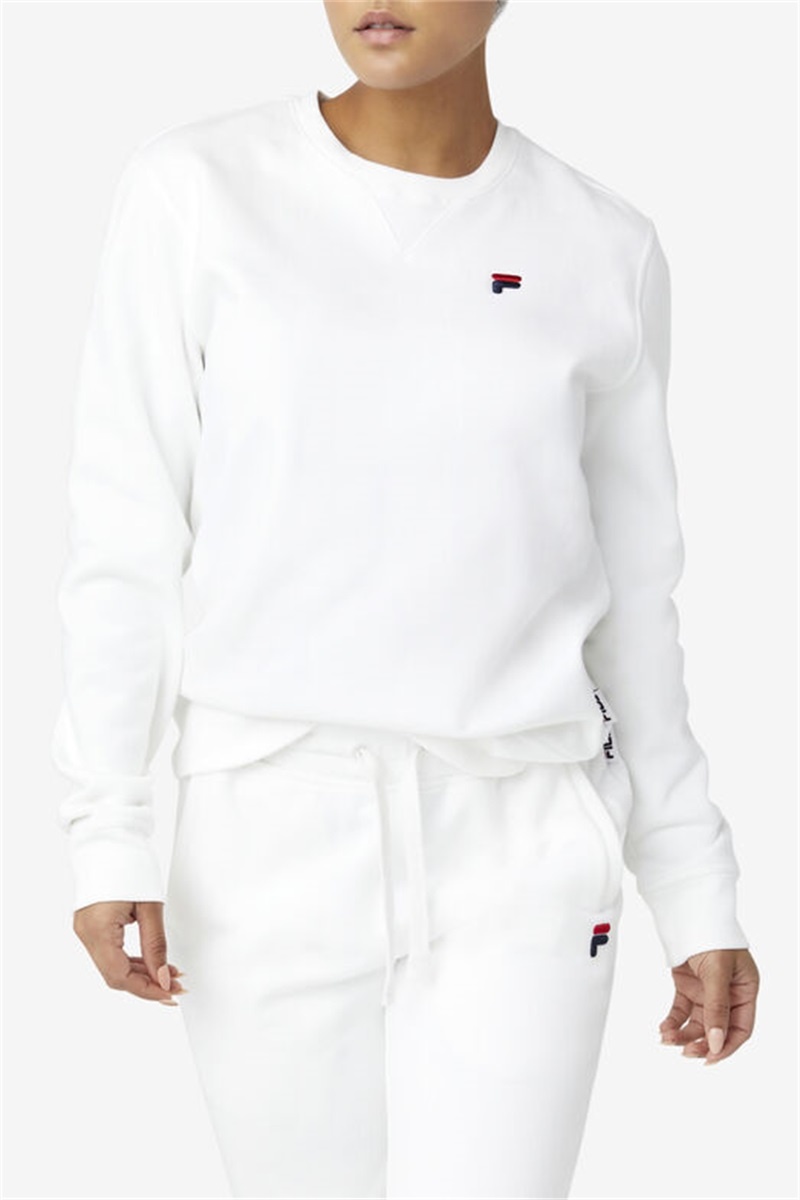 White Men's Fila Kieve Sweatshirts | Saudi Arabia-906172
