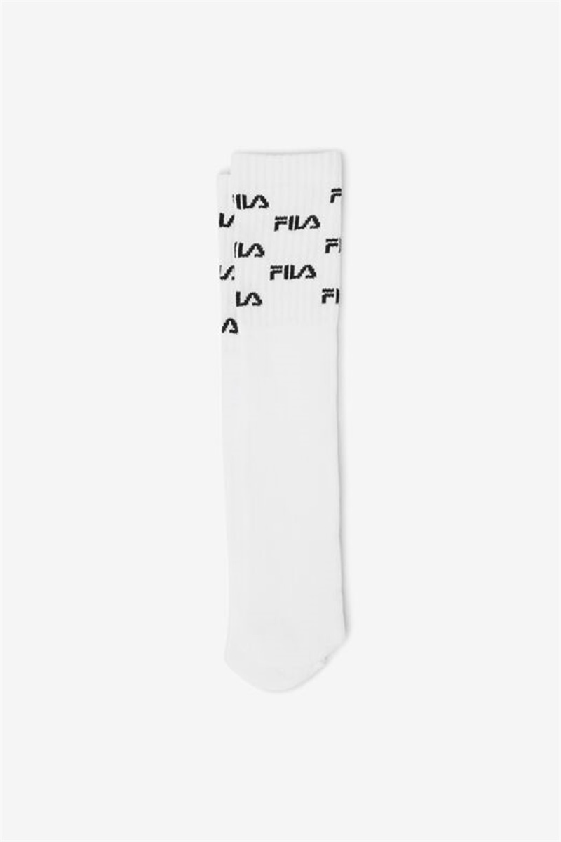 White Men's Fila Logo Knee High Socks | Saudi Arabia-427836