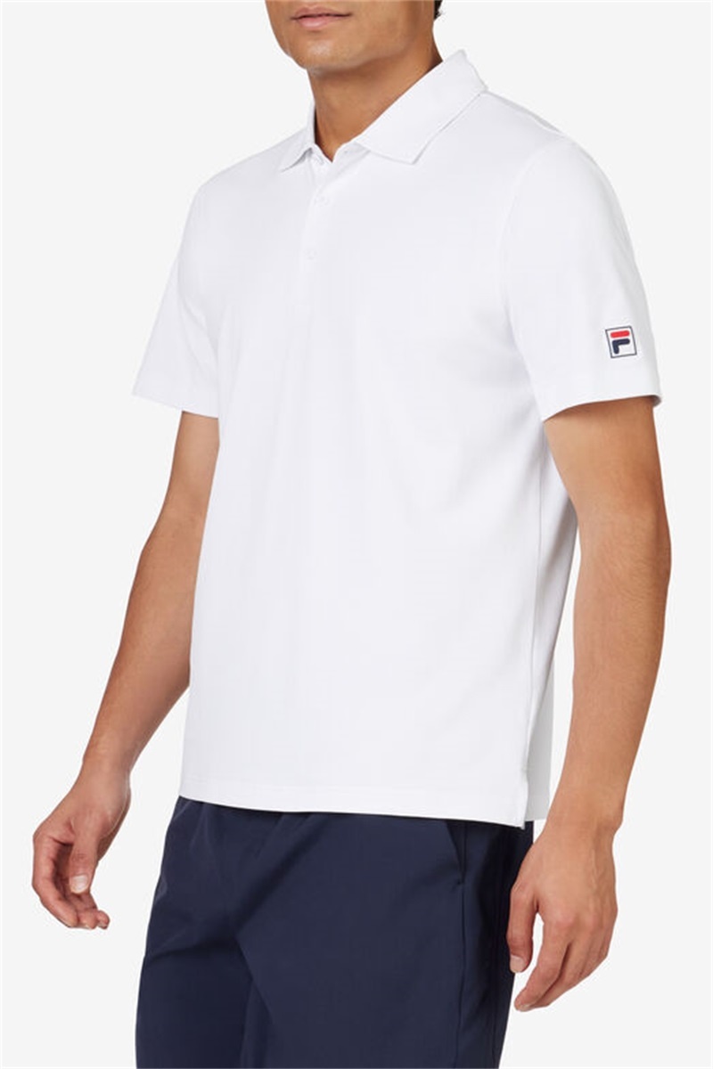 White Men's Fila Match Point Polo Shirts | Saudi Arabia-126354