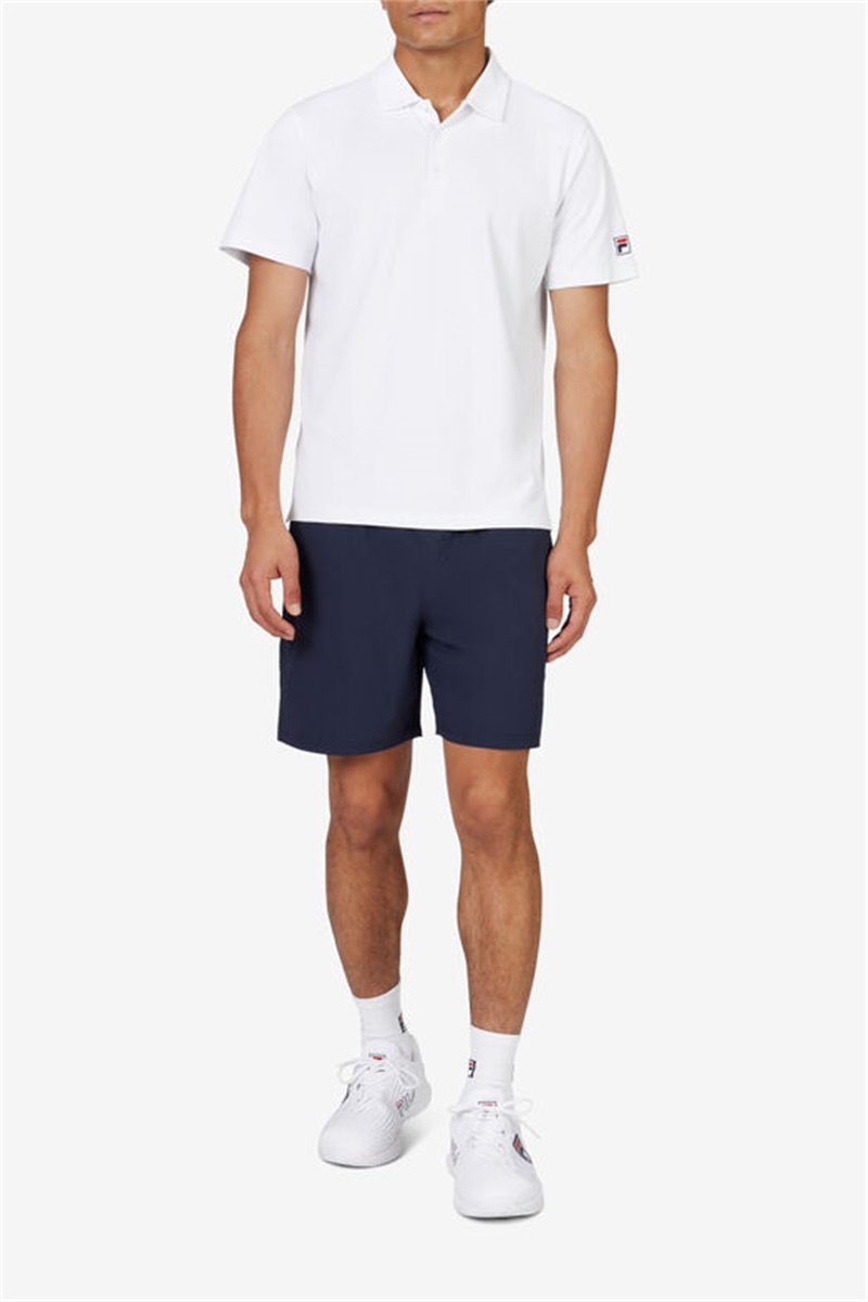 White Men's Fila Match Point Polo Shirts | Saudi Arabia-126354