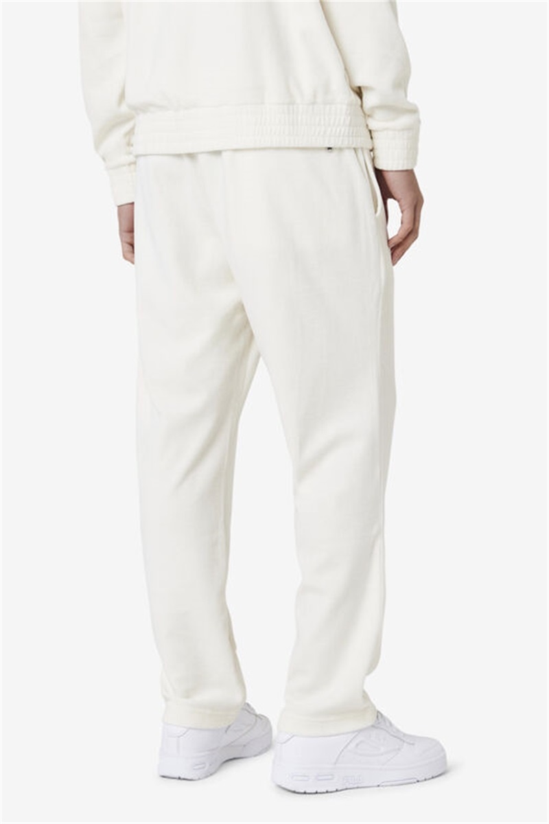 White Men's Fila O-Fit Velour Pants | Saudi Arabia-291587