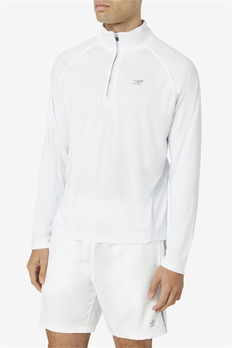 White Men's Fila Pickleball 1/4 Zip Shirts | Saudi Arabia-925836