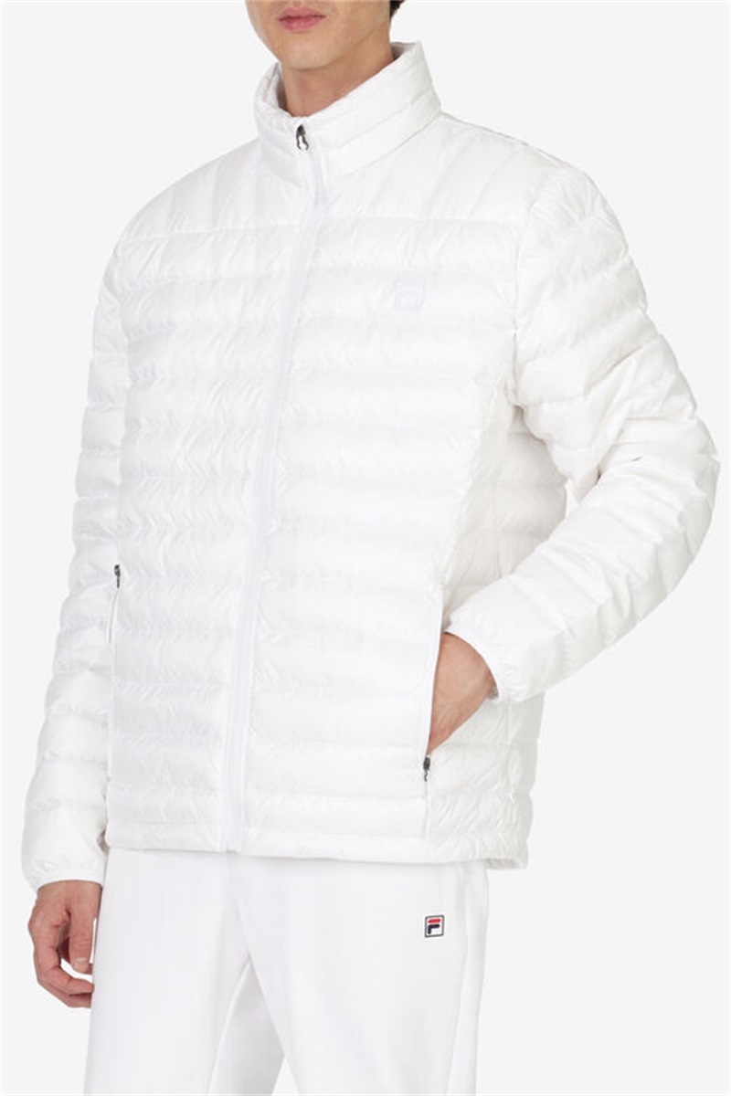 White Men's Fila Premium Lightweight Puffers | Saudi Arabia-395748