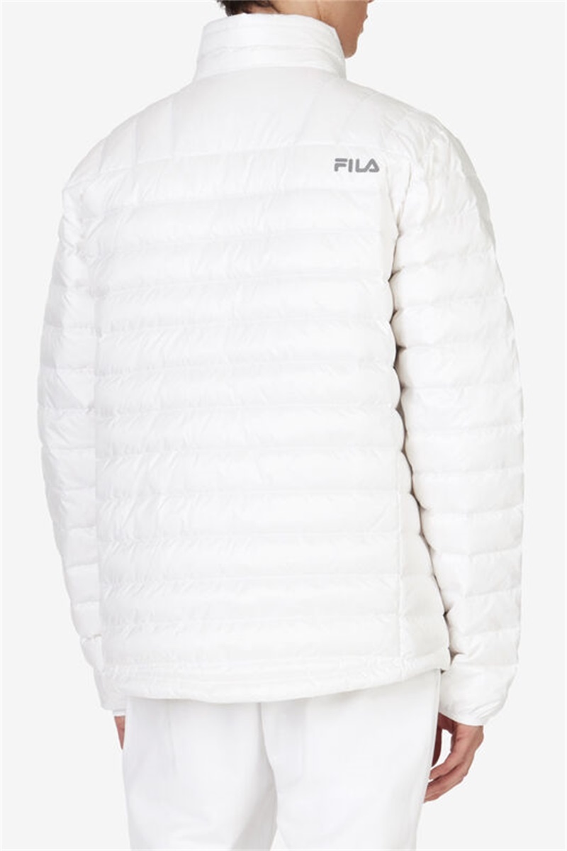White Men's Fila Premium Lightweight Puffers | Saudi Arabia-395748