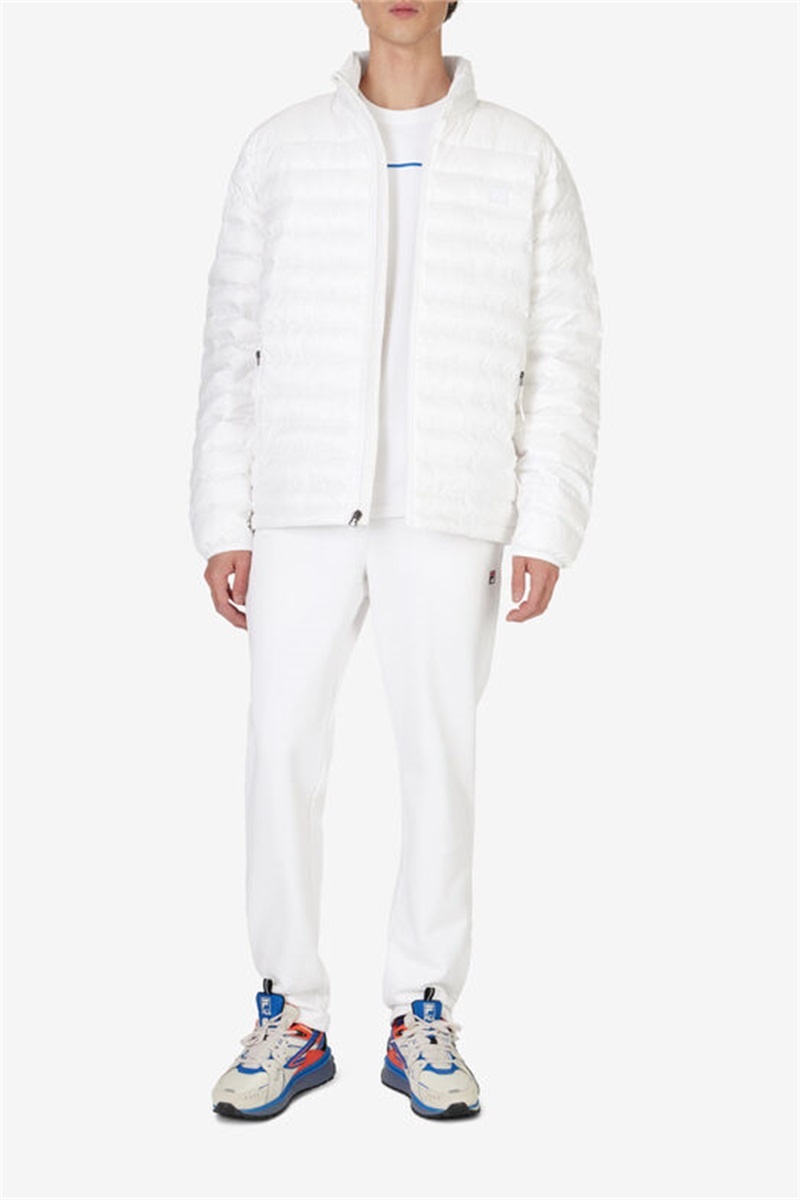 White Men's Fila Premium Lightweight Puffers | Saudi Arabia-395748