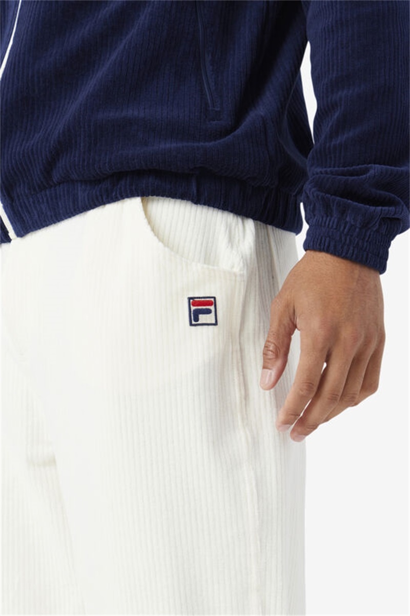 White Men's Fila Pryor Velour Pants | Saudi Arabia-872056