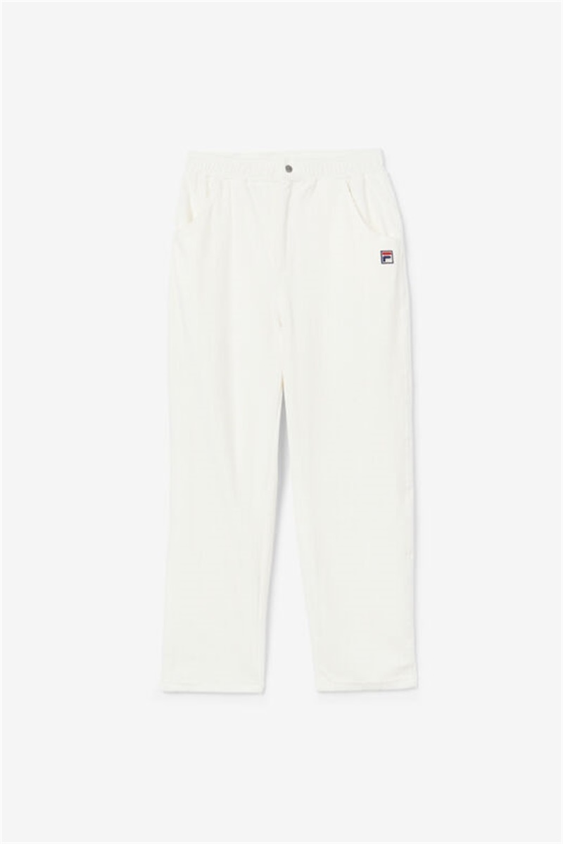 White Men\'s Fila Pryor Velour Pants | Saudi Arabia-872056