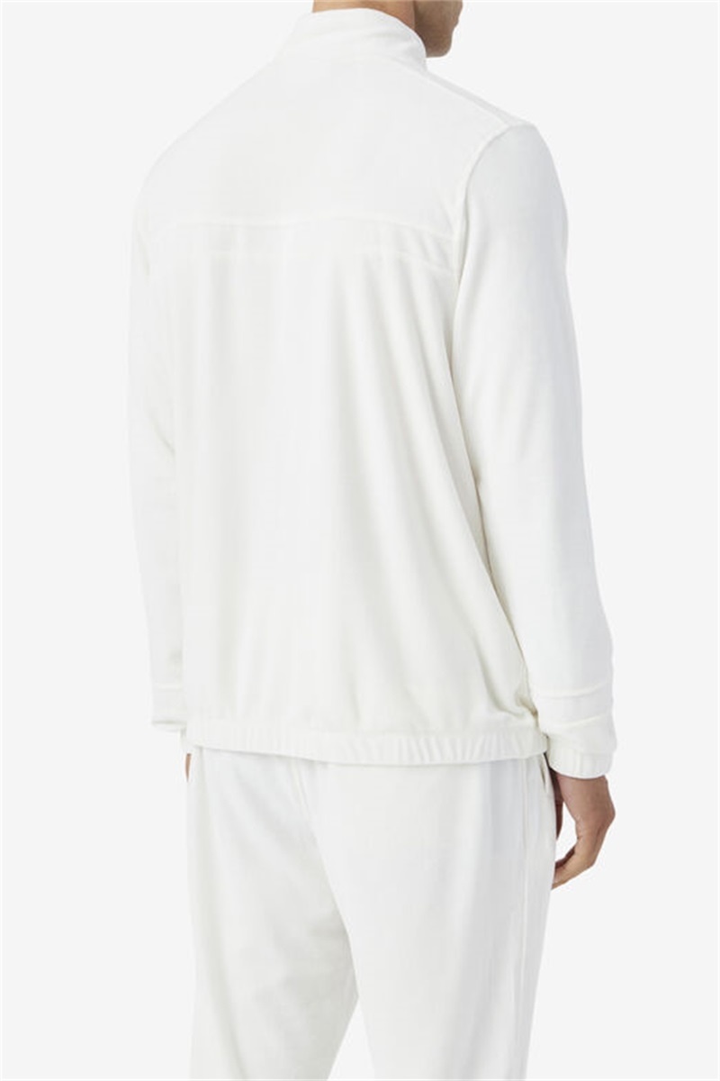 White Men's Fila Ravid Velour Jackets | Saudi Arabia-289361