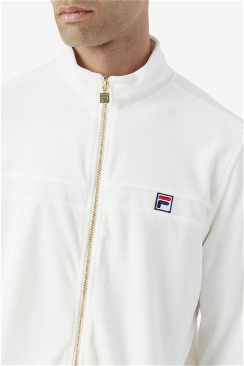 White Men's Fila Ravid Velour Jackets | Saudi Arabia-289361