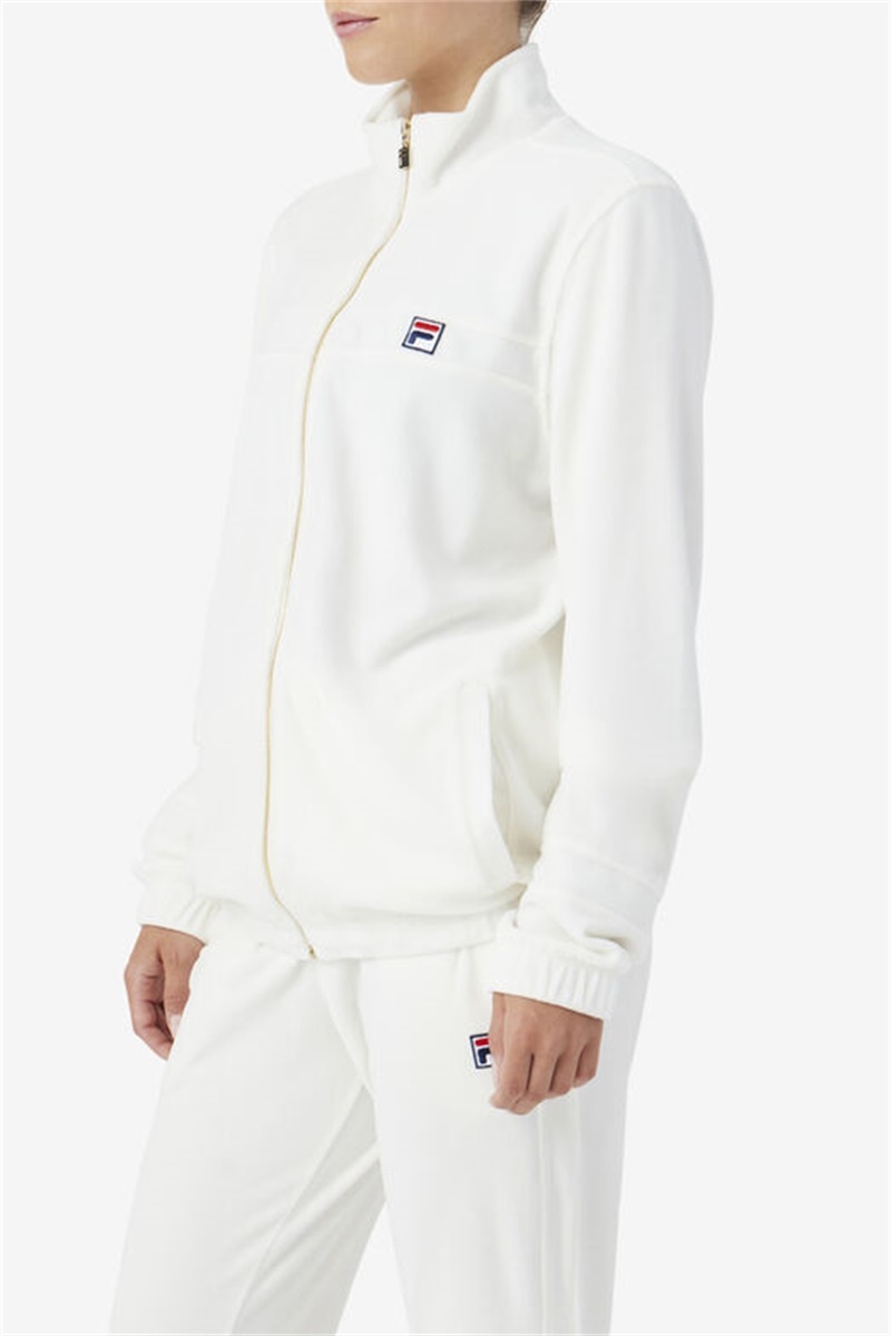 White Men's Fila Ravid Velour Jackets | Saudi Arabia-289361