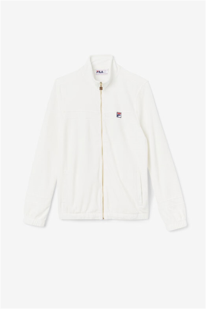 White Men\'s Fila Ravid Velour Jackets | Saudi Arabia-289361
