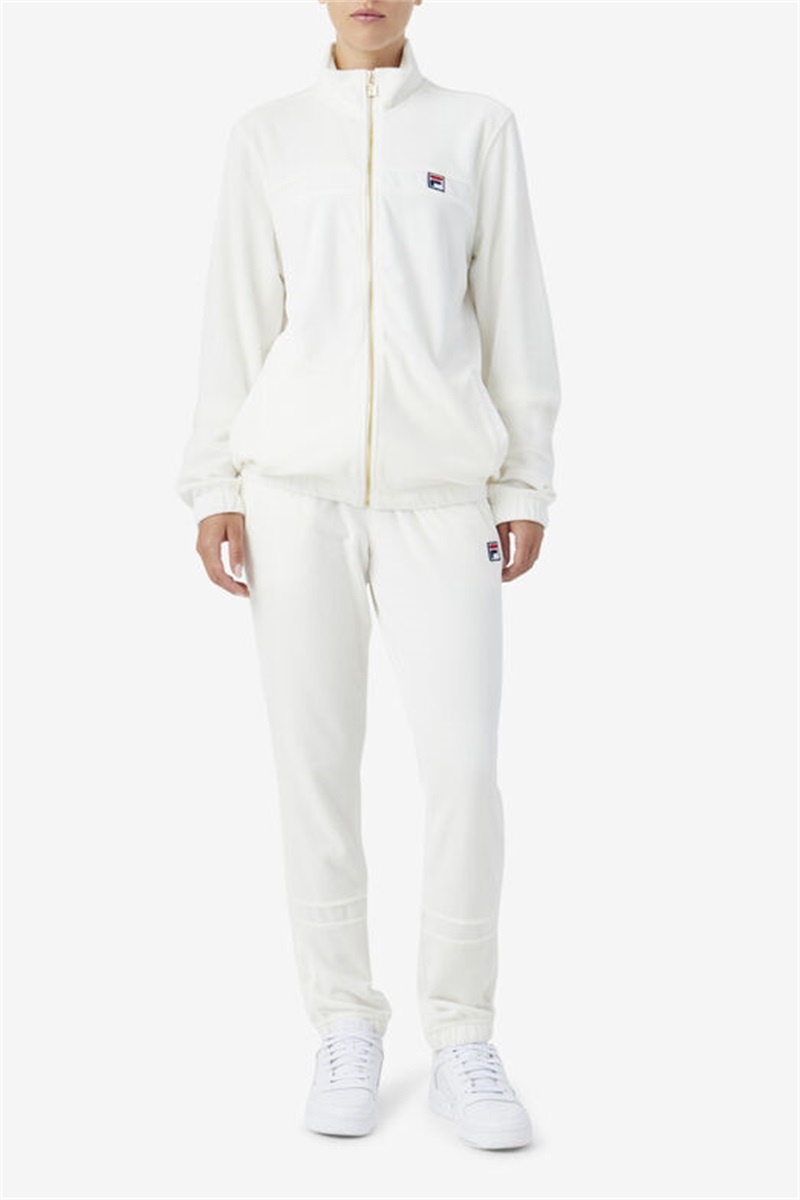 White Men's Fila Ravid Velour Pants | Saudi Arabia-743910