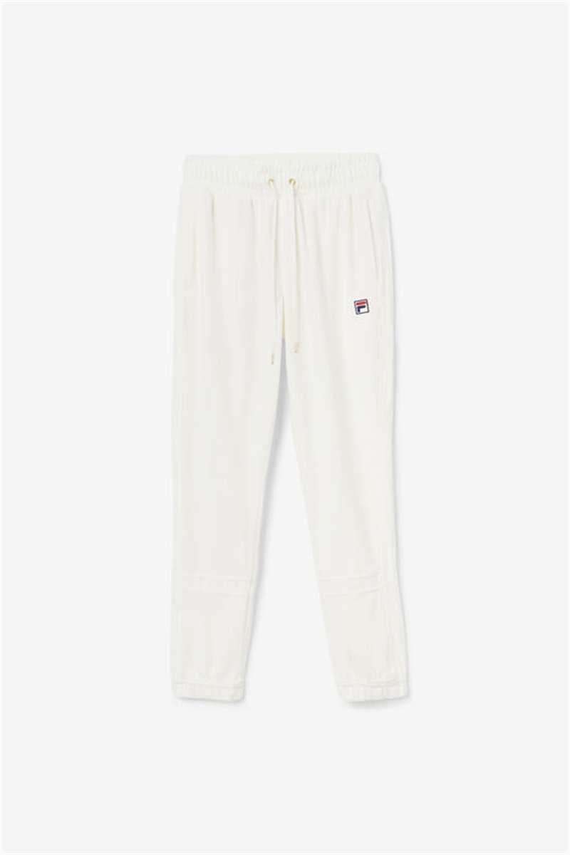White Men\'s Fila Ravid Velour Pants | Saudi Arabia-743910