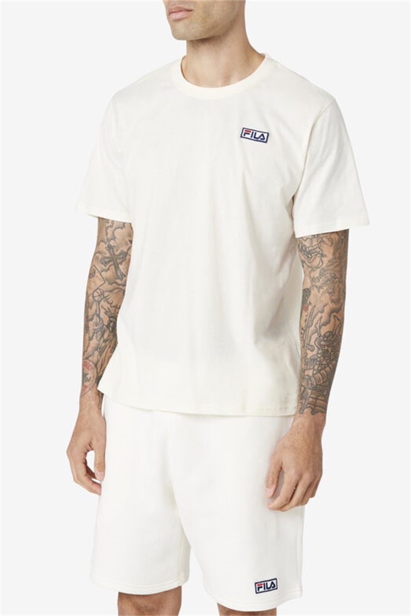 White Men's Fila Skylar Tee | Saudi Arabia-179056
