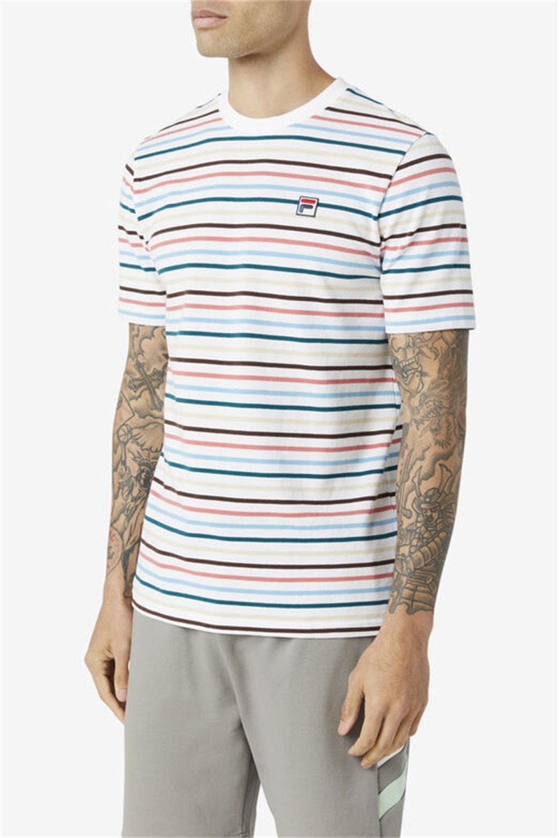 White Men's Fila Vara Tee | Saudi Arabia-809423